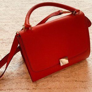 Celine Trapeze Bag Genuine Leather Small Red